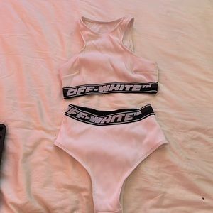 Off white high waisted baiting suit set